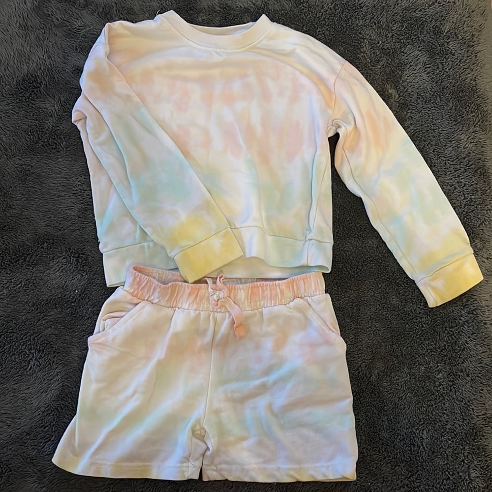 Pastel color tye dye 2 piece set